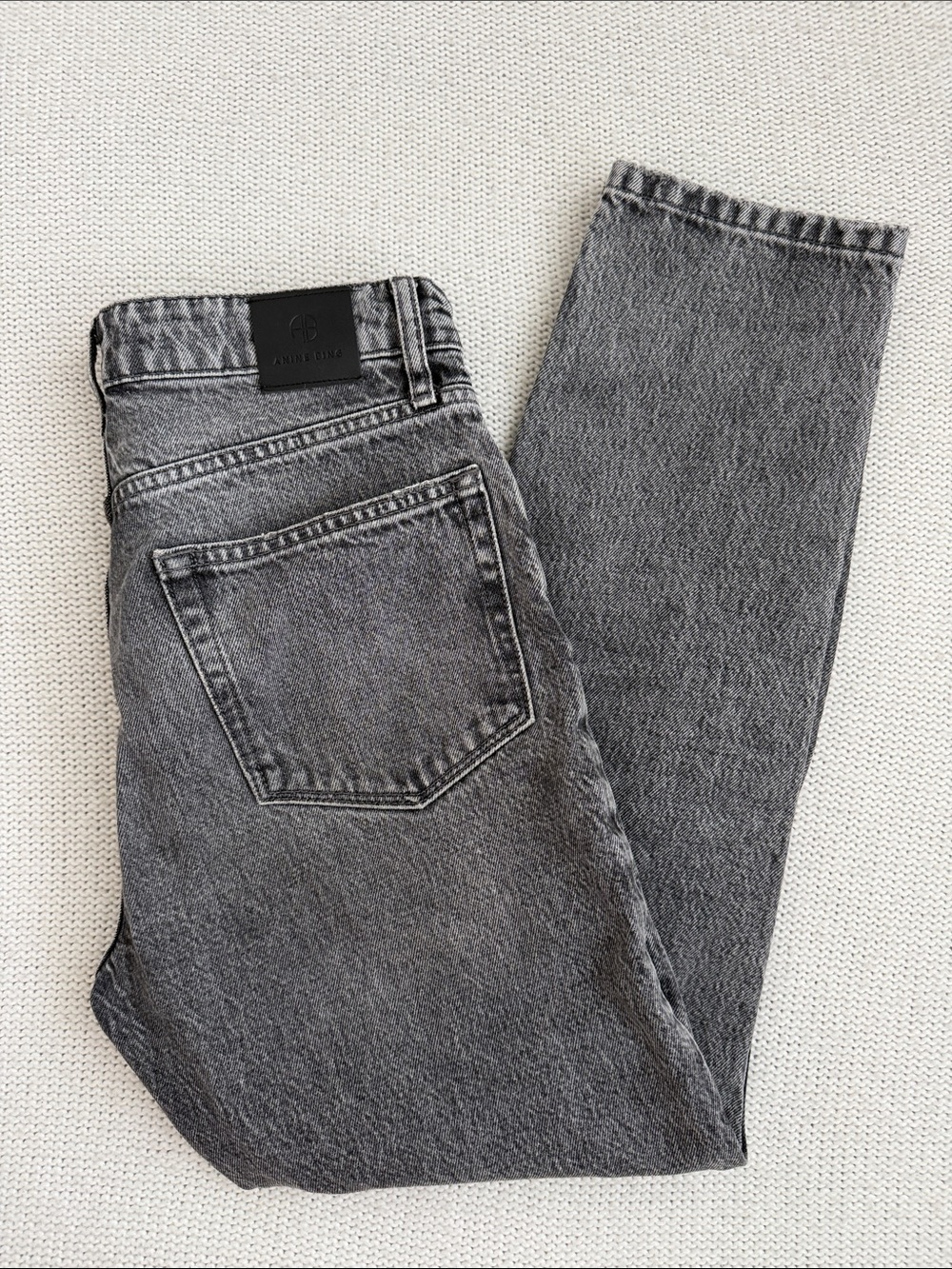 Anine Bing Slim Straight Leg Jeans Gray Size 27